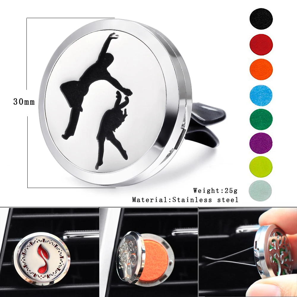Stainless Steel Hollow Dancer Car Air Conditioning Perfume Box Aroma Diffuser Box