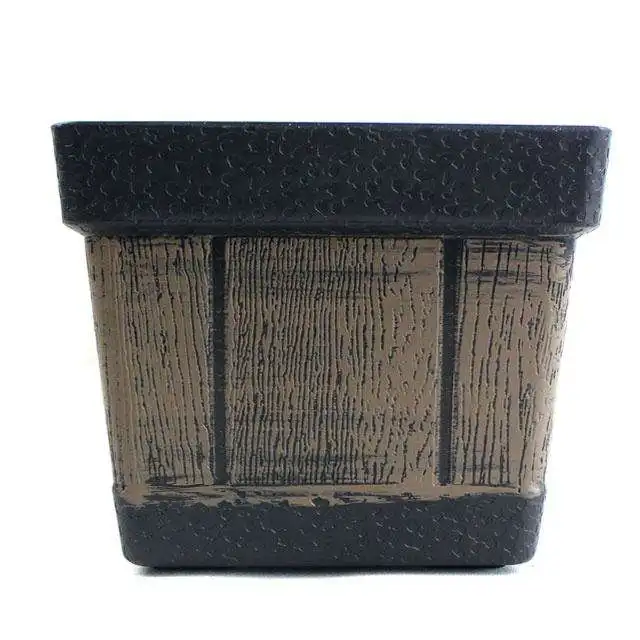 Wooden style large round garden plastic flower plant pots for garden home decor Planter Garden Flower Pot