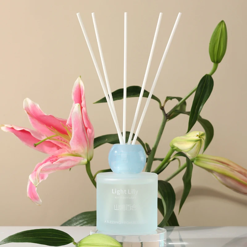 Hotel room liquid air freshener scented fragrance decorative colorful bottle aroma reed diffuser 100ml