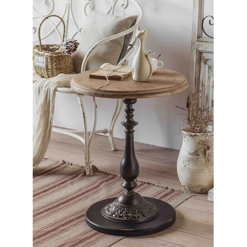 Modern Wood Top Multi Styles Vintage Natural Side Table Carving Craft Handmade Round Coffee Table