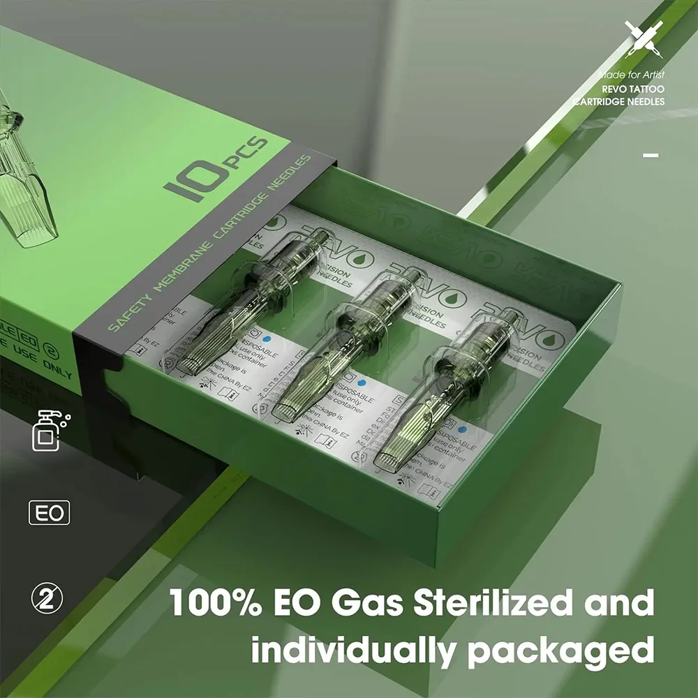 INKin Revo 10Pcs/box RS OEM ODM Tattoo Cartridge Manufacture Round Shader custom needle cartridge for Body Art