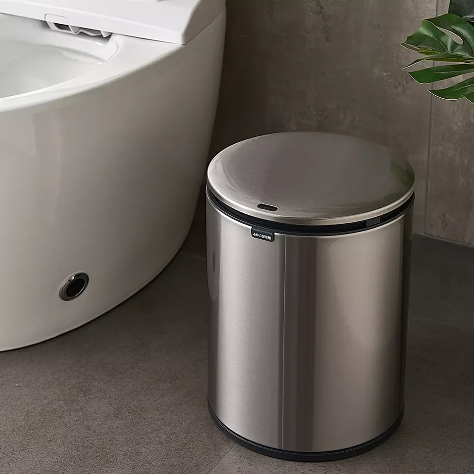 9 Liter Household Electronic Automatic Round Small Sensor Trash Can Metal Automatic Garbage Bin kitchen hotel toilet