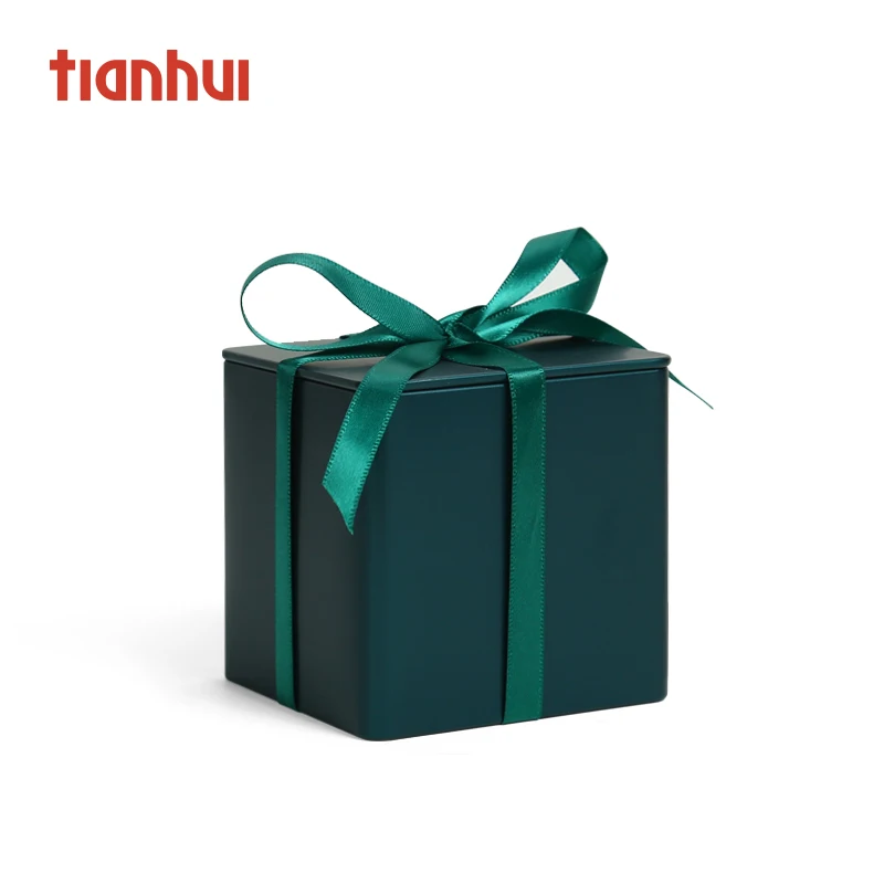 Luxury Black Square Food Tea Packaging Metal Tin Container Candy Jar 3-piece set in Stock in the US Free Shipping