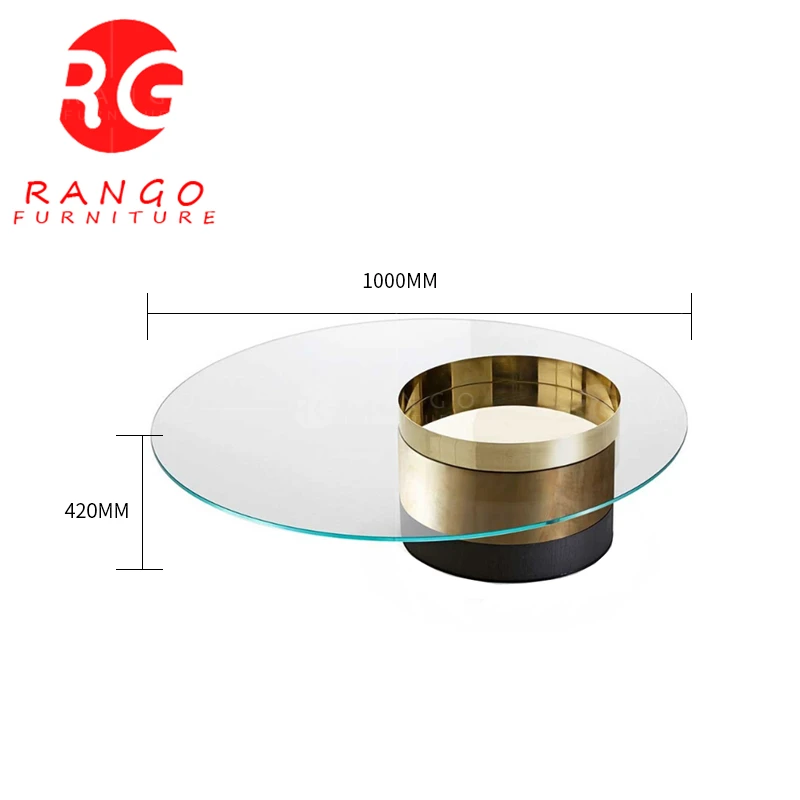 RG01 2022 Modern design stainless steel leg marble and silver coffee table living room furniture