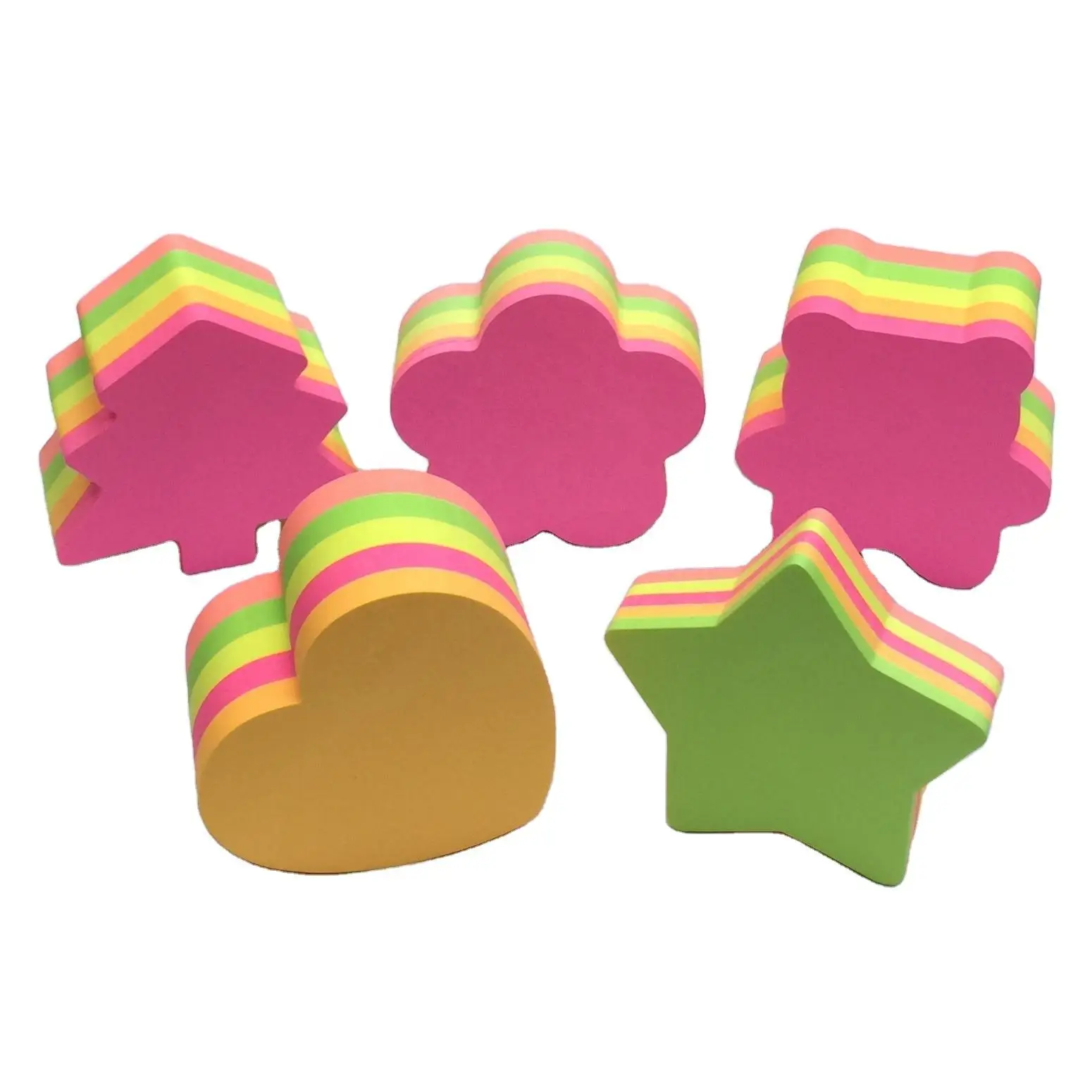 Good Adhesion 76Mm*76Mm Office Home School Use Message Pad Fluorescent Colors Cute Sticky Notes