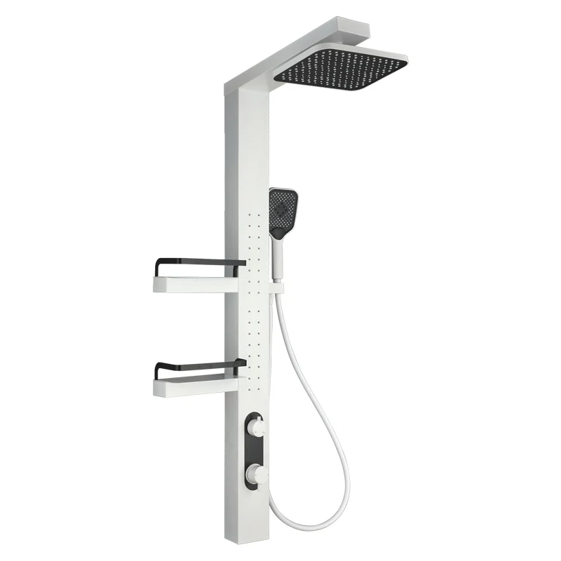 304 stainless steel wall mounted shower set white shower panel tower rainfall waterfall wall panel shower system bathtub  spout