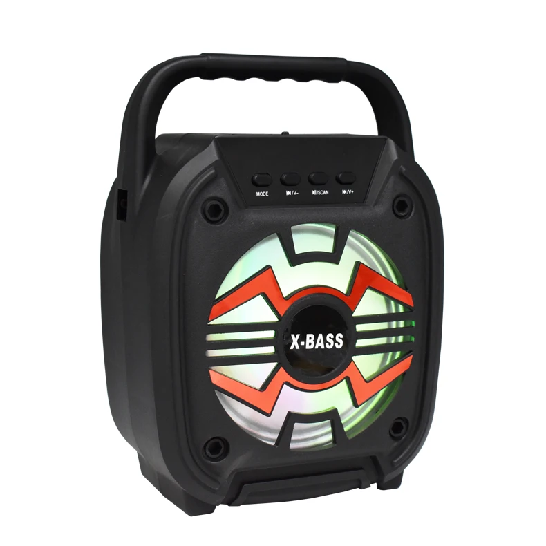 BT-6117 6.5 inch handle and LED light mini wireless speaker with USB/TF/FM/BT/TWS function