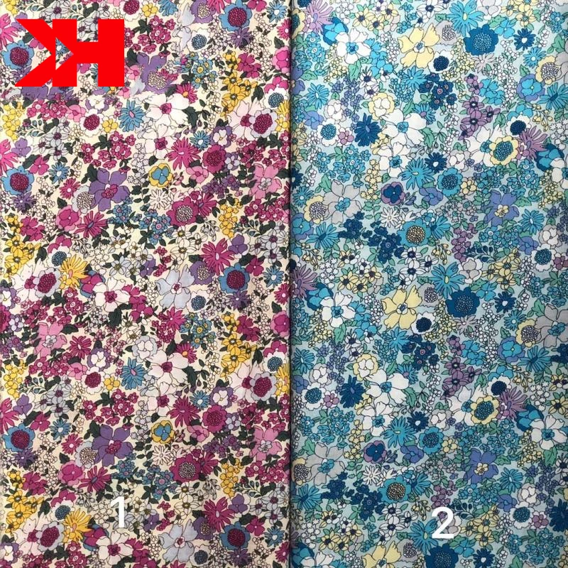 tissu coton voile flower printed cotton lawn fabric