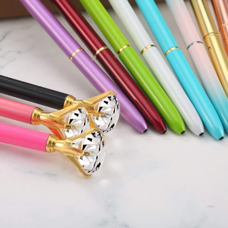 В наличии Персонализированная шариковая ручка с большим алмазным кристаллом для подарка