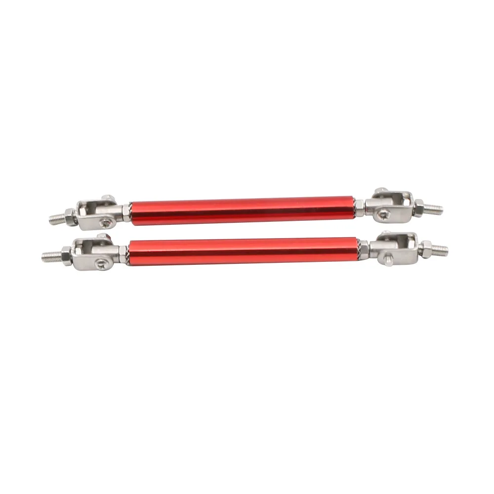 Red Adjust Front Bumper Lip Splitter Strut Rod Tie Support Bars For Honda  7.5/10/15/20CM