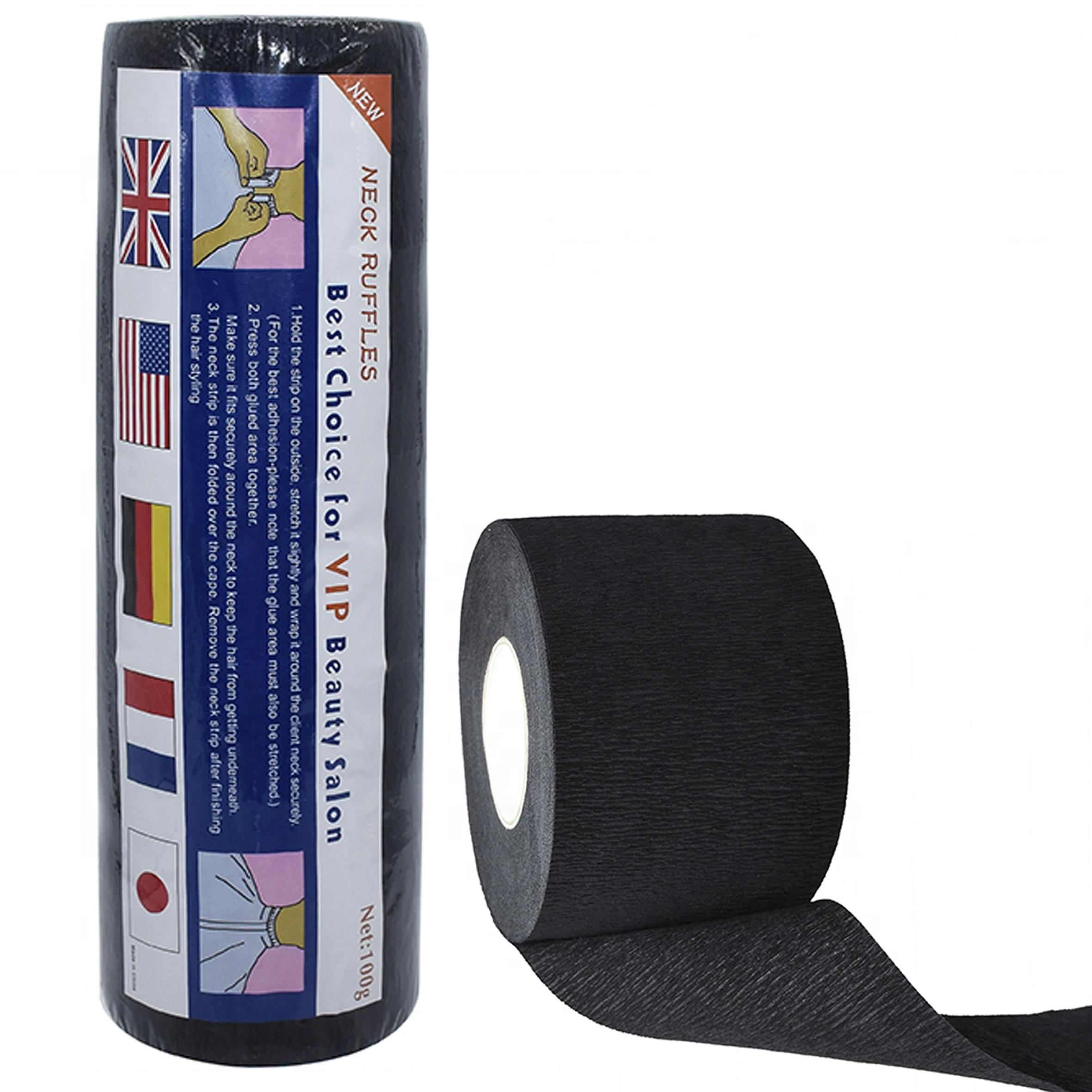 Salon Accessories Barber Neck Strips Haircutting Neck Paper For Barber Disposable Black Neck Ruffles Paper For Barber Shop