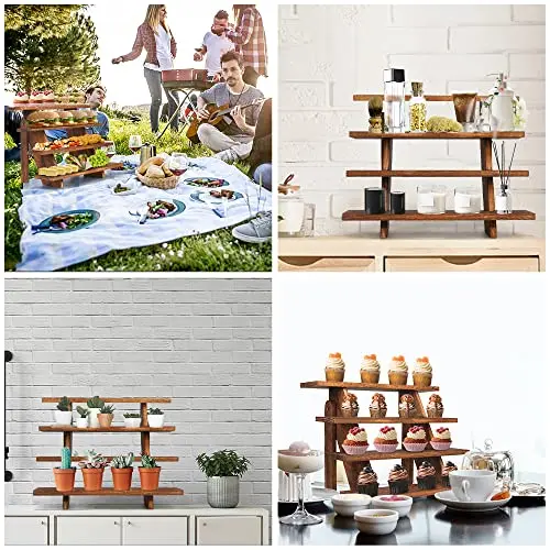 Wooden display  Wooden cupcake rack Rustic style risers for display craft shelves Vendor desktop display rack Farmhouse rack