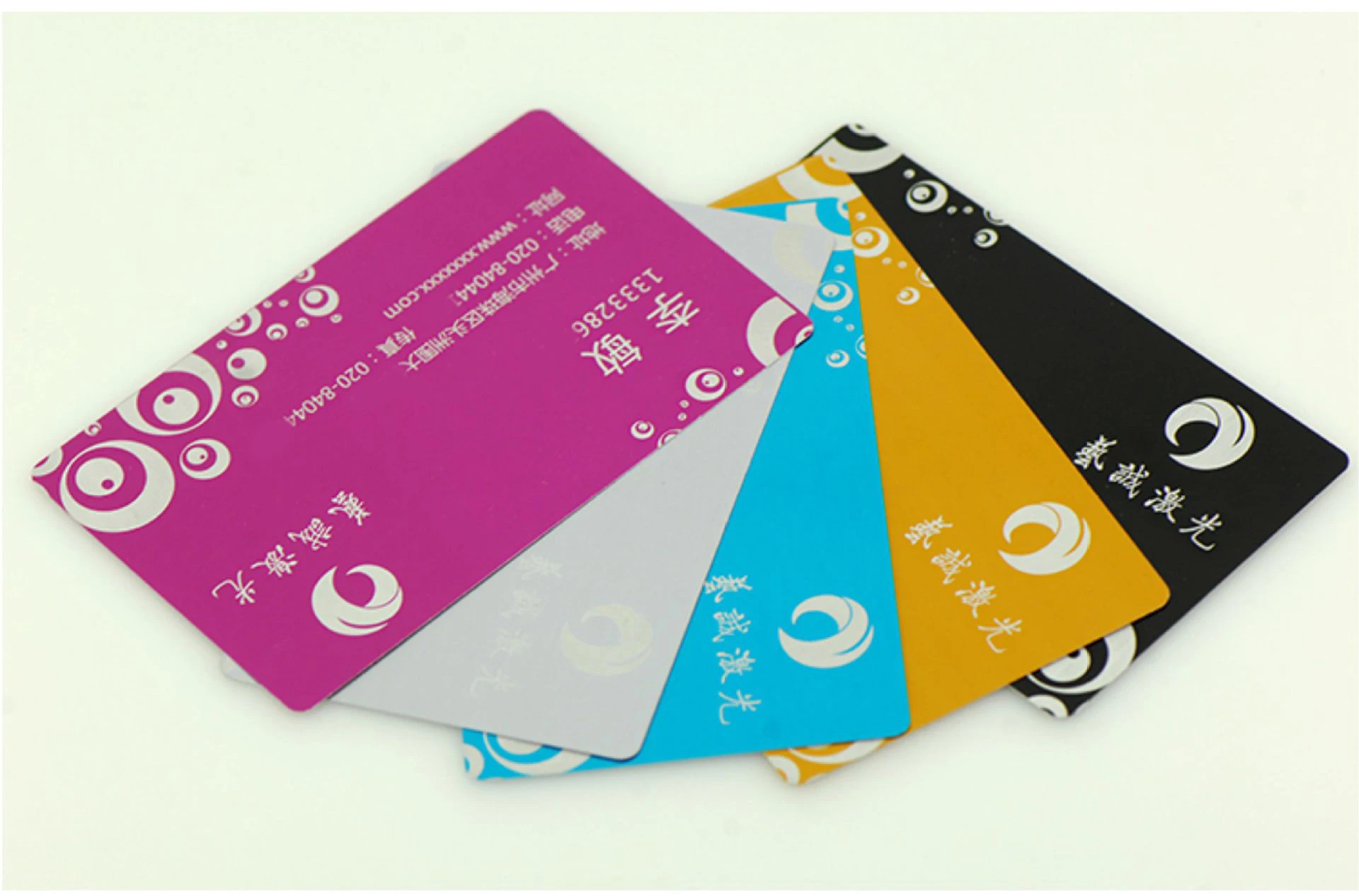 Multicolor Custom Design Logo 86*54*0.45mm Number Laser UV Printing Aluminum Business Card Metal blank 3d Business Card Blank