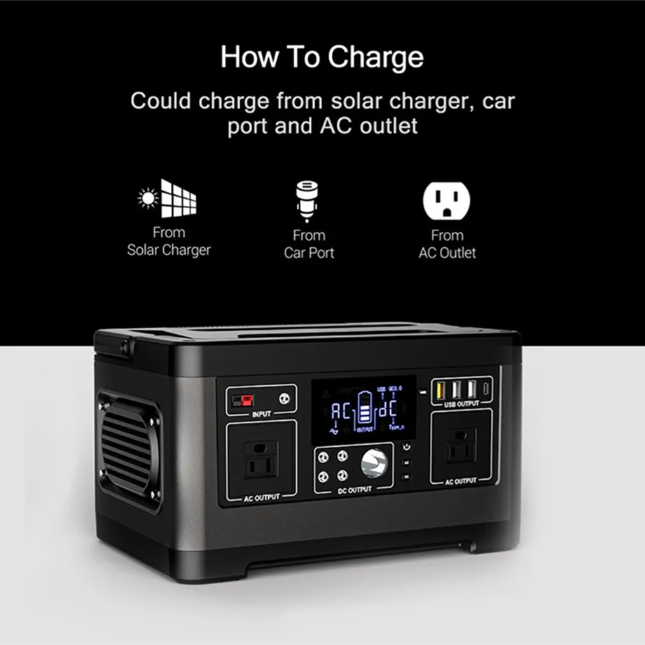 Raaya Buy Power Station Portable Power Station Wireless Charging Emergency Portable 500W Power Station