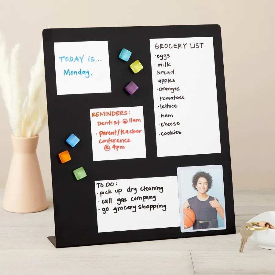 Office Home Memo Display Stand Mini Chalkboard Signs Large Magnetic Metal Board with Easel Stand