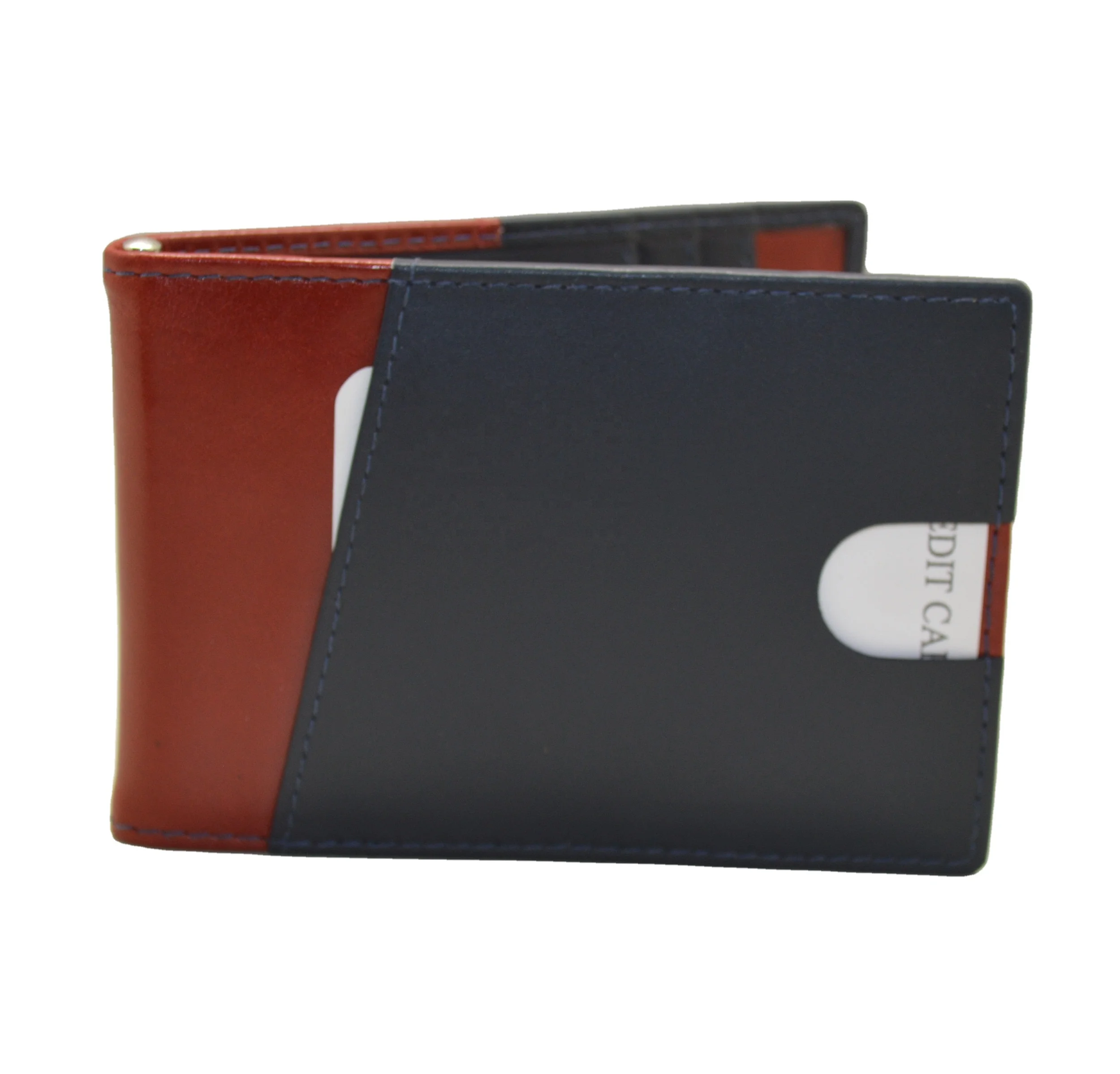 
RFID Blocking Slim Bifold Genuine Leather Minimalist Front Pocket Wallets for Men with Money Clip 
