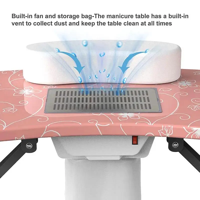 Rolling Manicure Table 4in1 Makeup Train Case Foldable Nail Desk Cosmetology Case on Wheels Table+ 4in1 Case