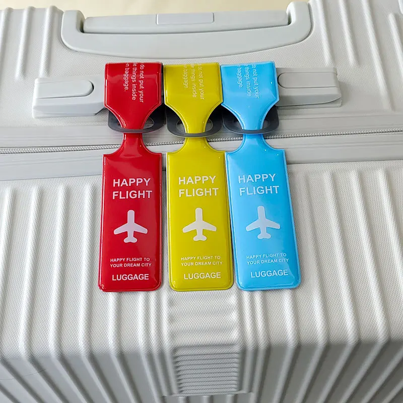 Travel luggage tag custom logo anti-lost identification silicone baggage label aircraft boarding tag pvc luggage tag