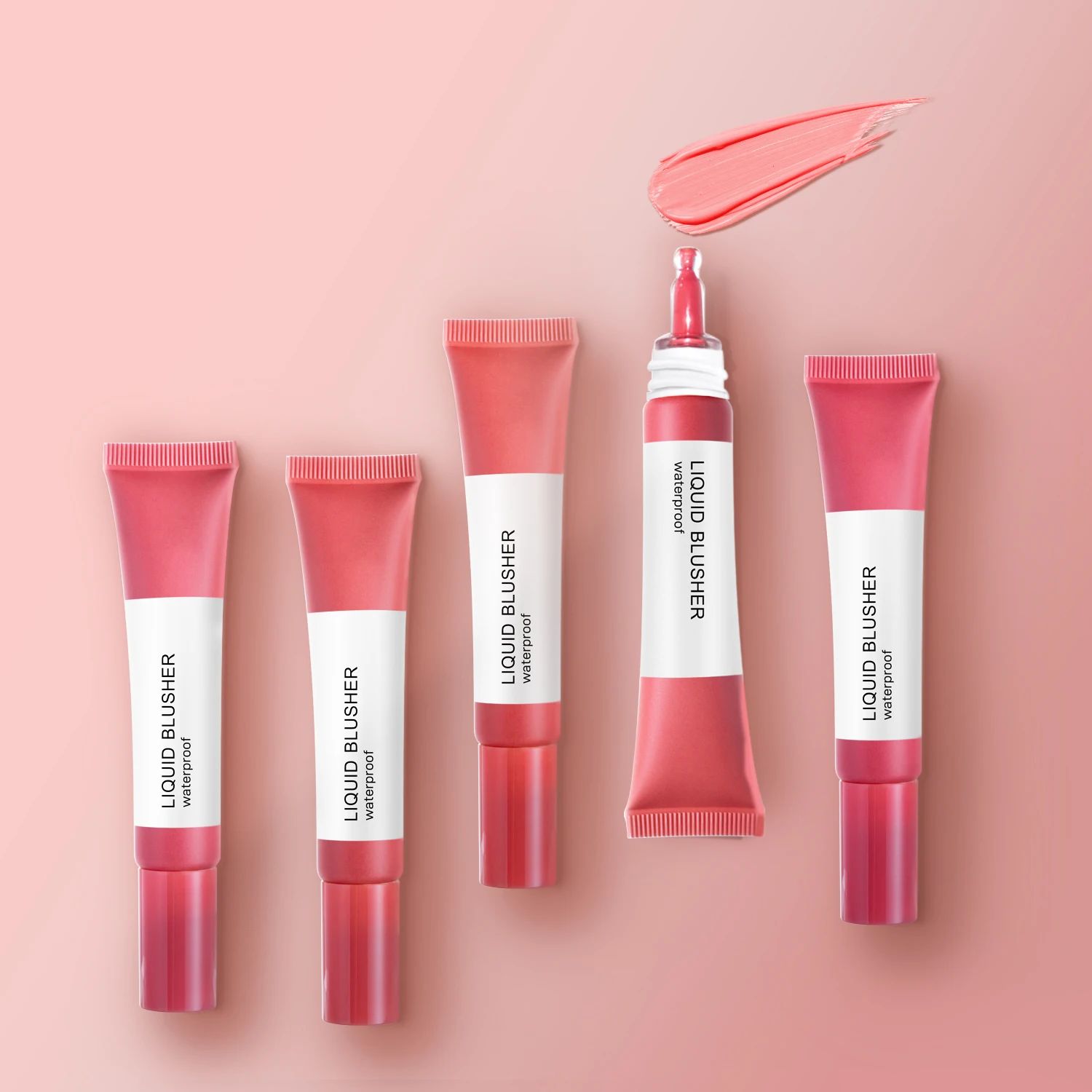 No Logo Vegan Single Tint Stick Blush Private Label Makeup Rose Orange Creamy Matte Face Blush Palette Set