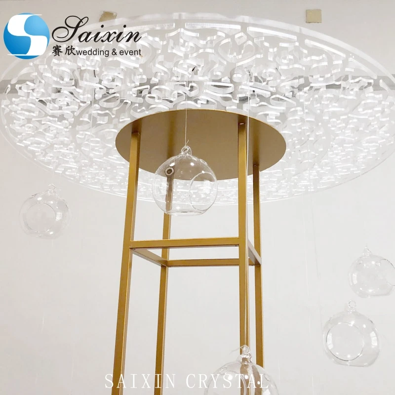 ZT-434 новых продуктов высоких лазерная резка акриловая подставка висит Кристаллы Дизайн для свадебного стола центральные