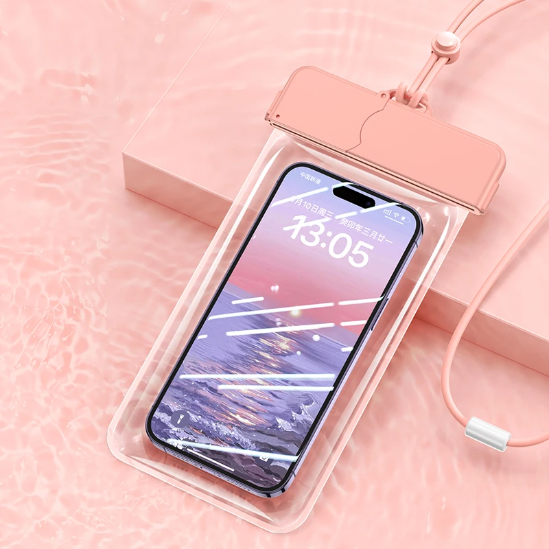 Modern Design 7.2 Inch Universal Waterproof Mobile Phone Bag Transparent TPU Water proof Phone Case For Iphone for samsung