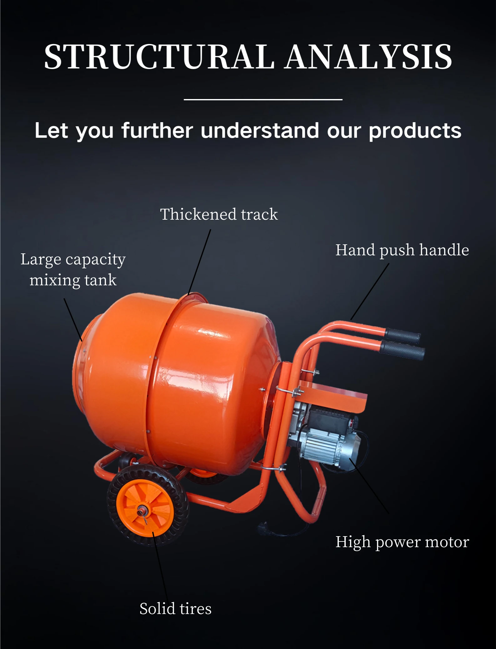 Маленький бетонный бытовой ручной мобильный Барабанный Смеситель мини-цементный раствор