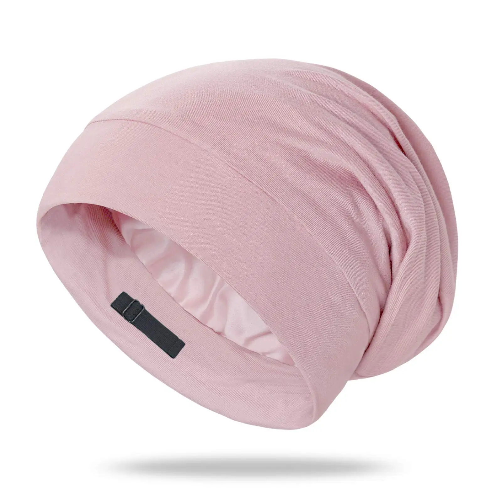 Double layers Modal Mulberry Silk Bonnet Silk Hair Bonnet for Sleeping Silk Sleep Cap Hair Warp with Adjusting Buckle
