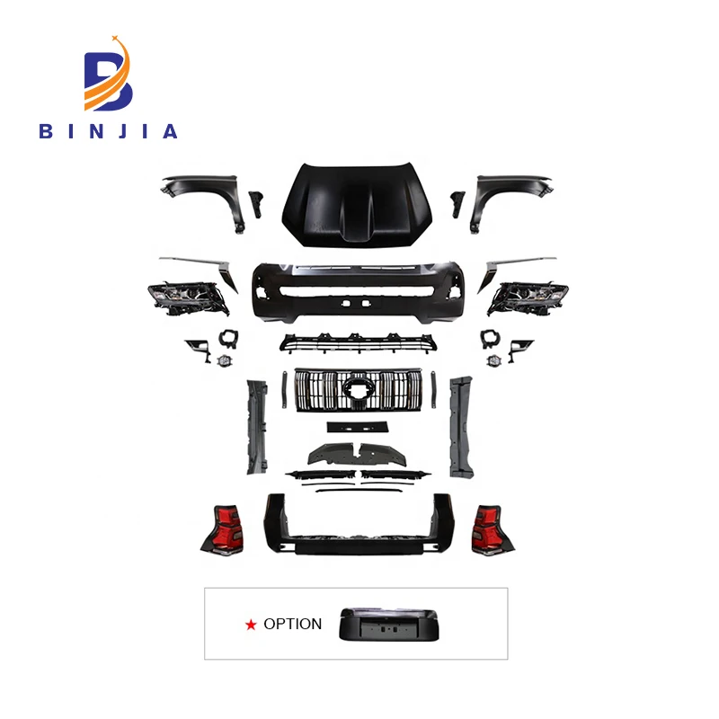 Upgrade body kit 2010_2017 to 2018 headlight taillight fog lamp for toyota prado fj150