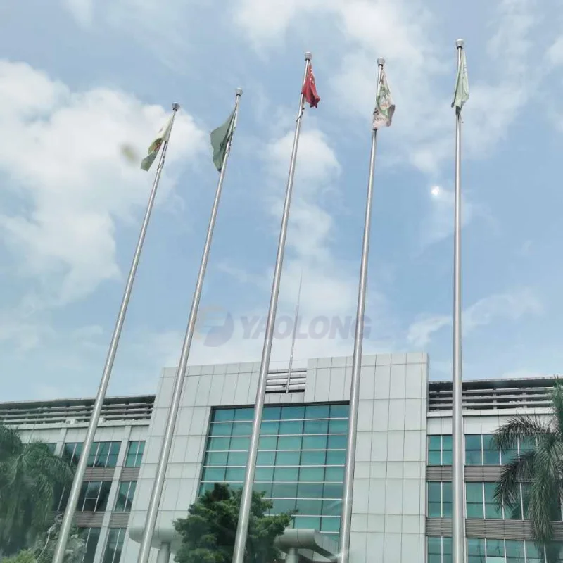 20Ft 30Ft Aluminum Alloy Outdoor Spinning Flagpole 304 Stainless Steel Commercial Flag Pole