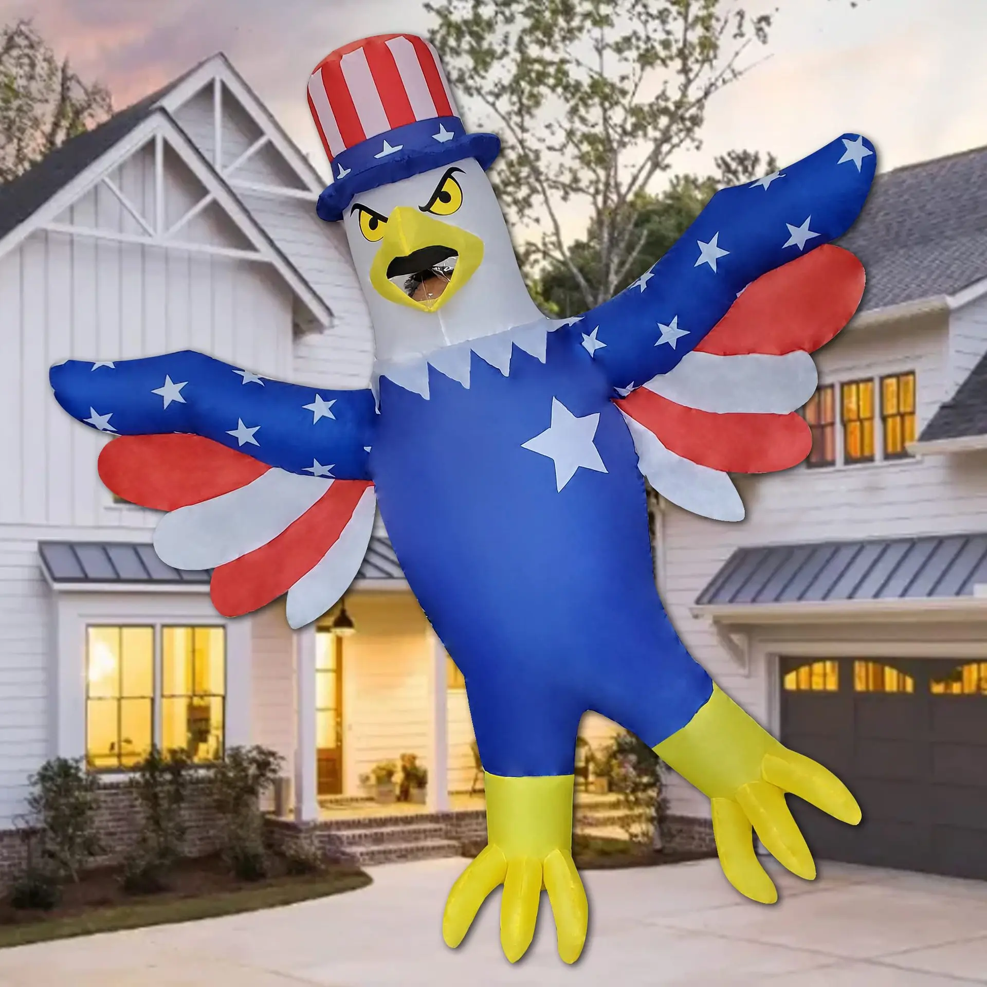 Adult Patriotic American Flag Eagle Cosplay Mascot Halloween Carnival Party Inflatable Costumes