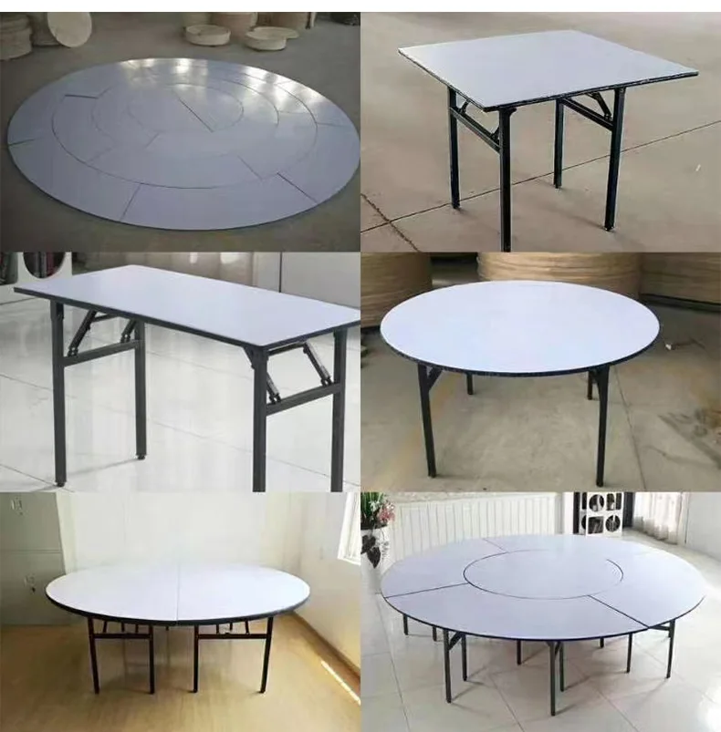 10-Person Folding round Table for Weddings Dining Halls Restaurants Supermarkets for Basement Use