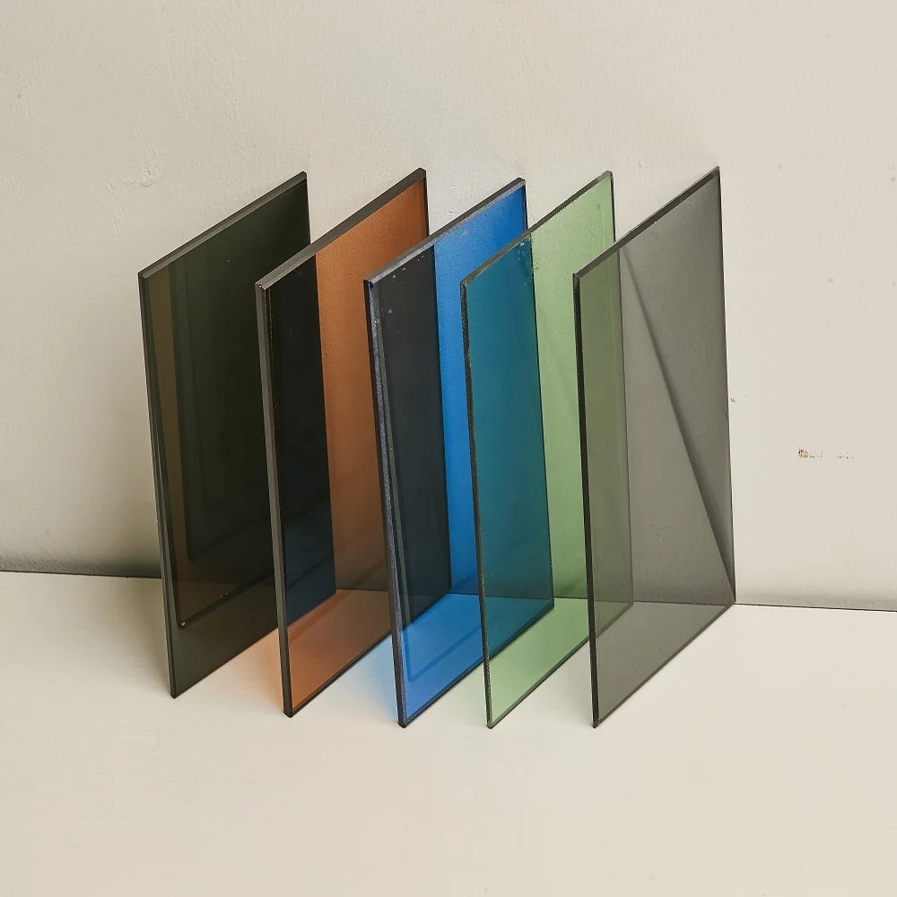 China Factory 4mm 4.7mm 5mm 5.5mm 6mm Tinted Float Glass Sheet Color Glass for Curtain Wall Industrial Windows Curtain Walls