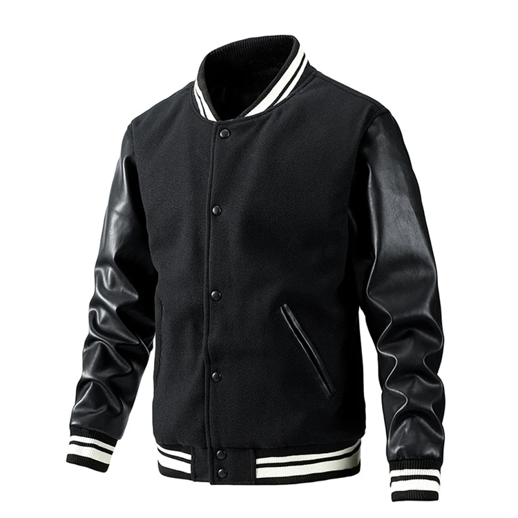 Baseball Leather Street Coats Custom Embroidered Letter Windbreaker American Hip Hop Loose Coat Mens Casual Pullover Jackets