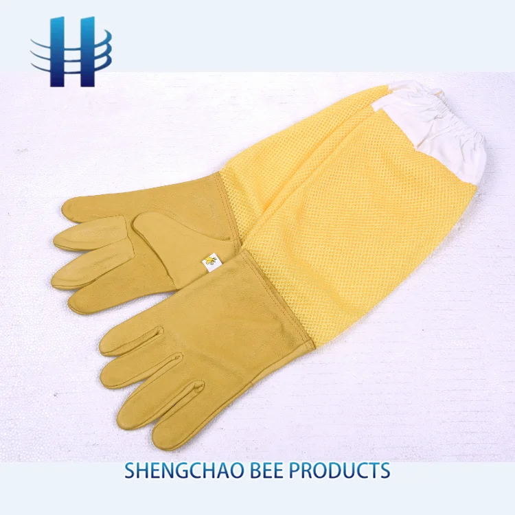 beekeeping tools  breathable bee leather gloves custom size beekeeper protection gloves bee keeping gloves