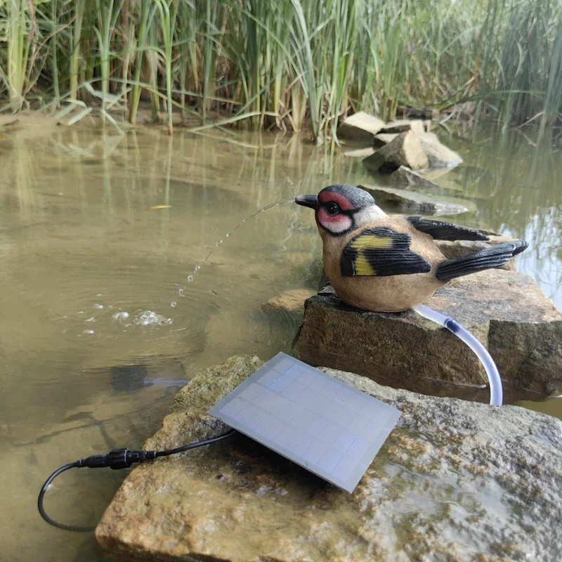 Animal Design Statue Garden Home Decor Bird Waterfall Fountain Statue Resin Decoration Water Feature Solar Water Fountain