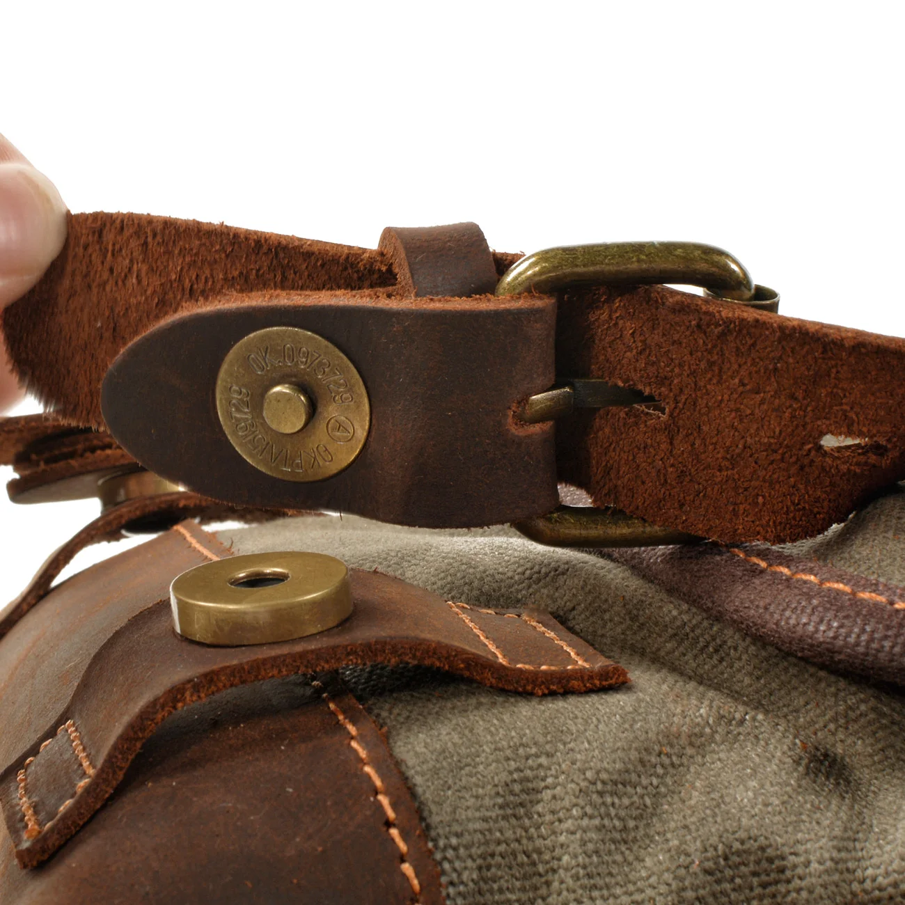 9508 Large Capacity Leather Canvas Backpacks For Men School Bags Vintage Waterproof Daypack High Quality Laptop Backpack Bag