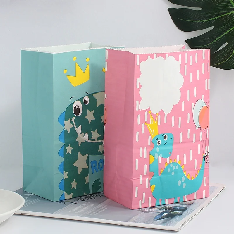 Disposable Kraft Paper Bag Takeaway Oil - Proof Packaging Bags Wholesale Simple Lovely Snacks Candy Bags