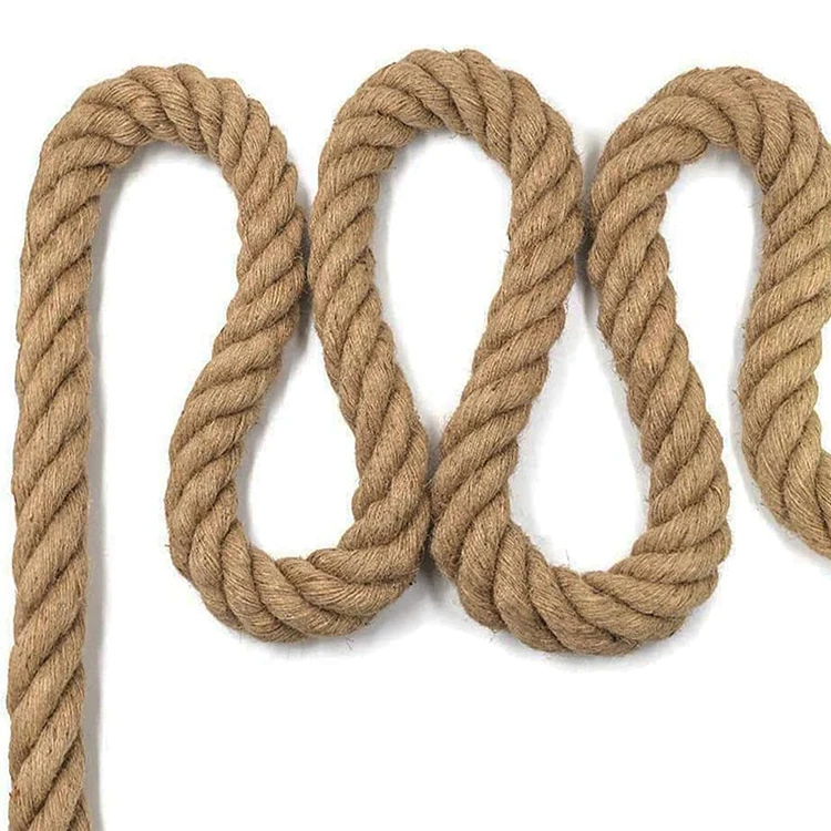 TELLUS Top Quality 100%Natural 5-60mm Climbing Rope 6mm Jute Sisal Natural Hemp Manila Rope From Bangladesh