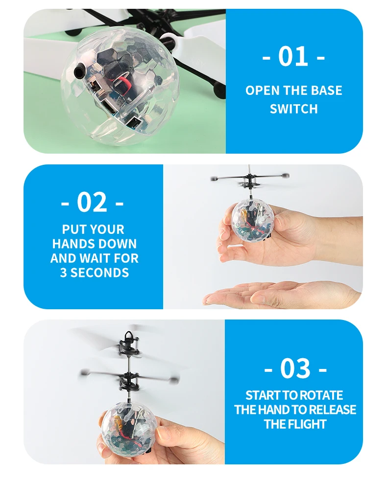 LONGXI Flying toys remote IR LED hand control ball toys Gesture sensor flying drone machine infrared helicopter toys for kid