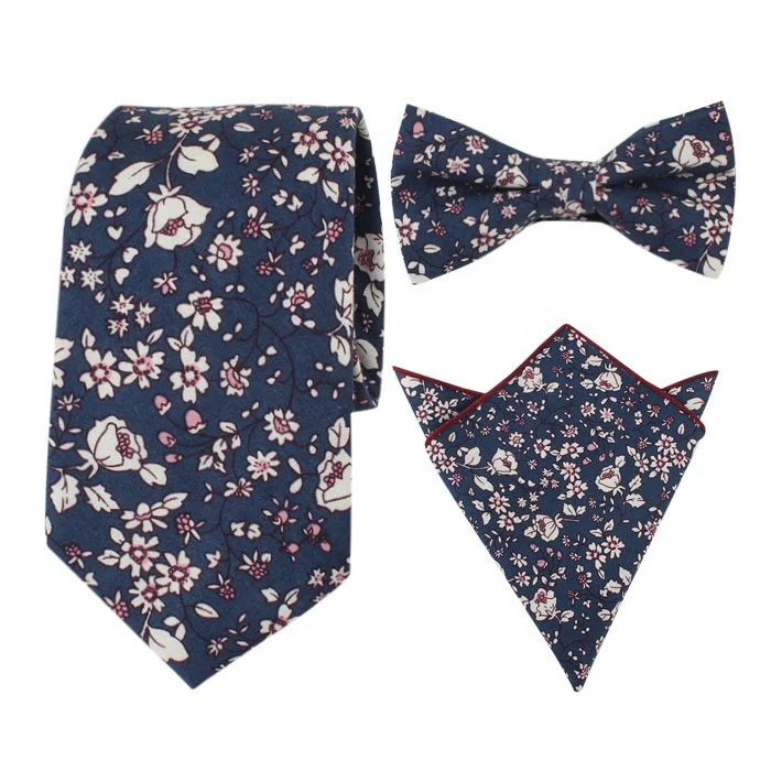 
 Мужские свадебные подарочные галстуки с цветочным принтом, галстук и карманные квадраты  