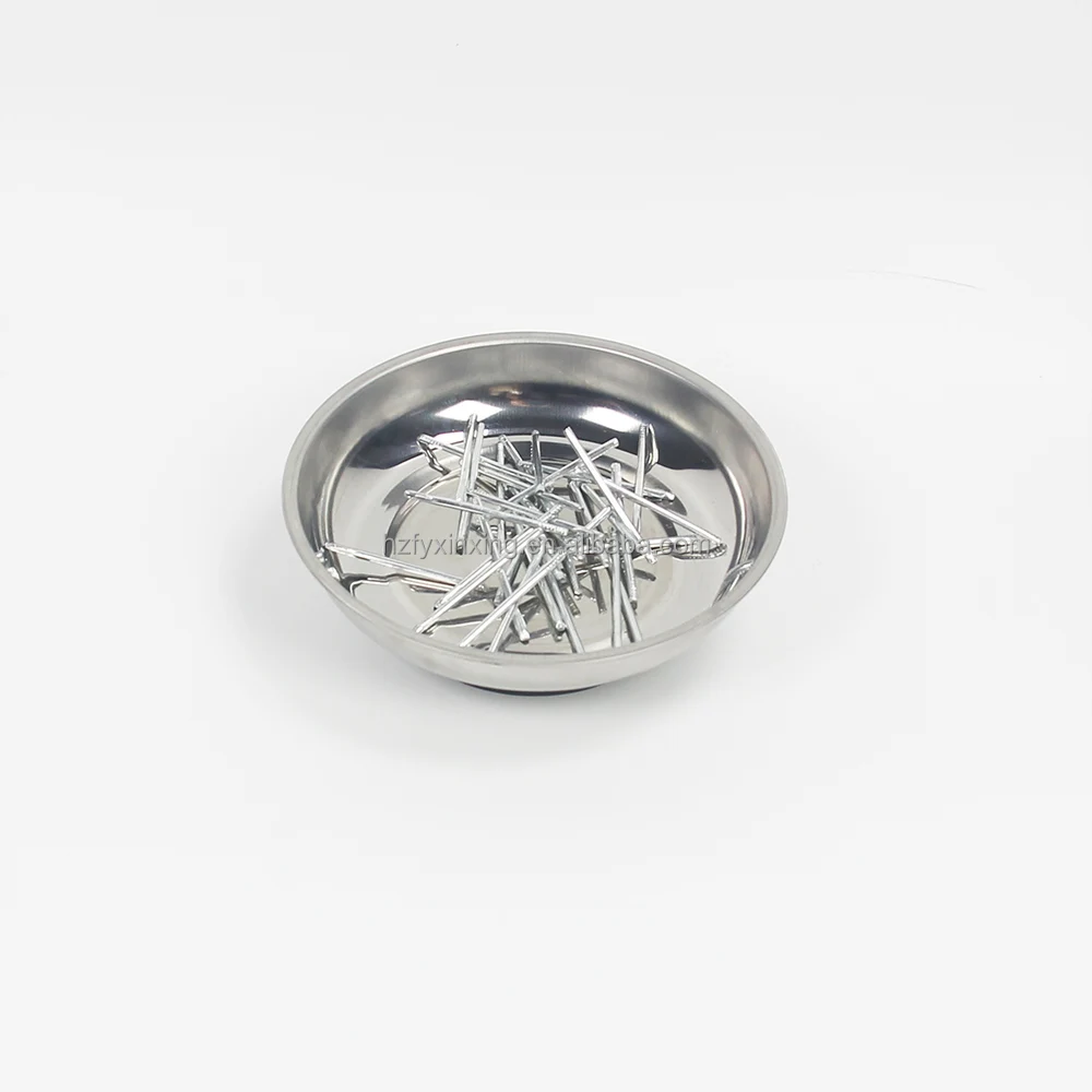 3/4/6 in Round Magnetic Bowl Trays Set Stainless Steel Magnet Tool Tray Parts Holder for Screws/Sockets/Bolts