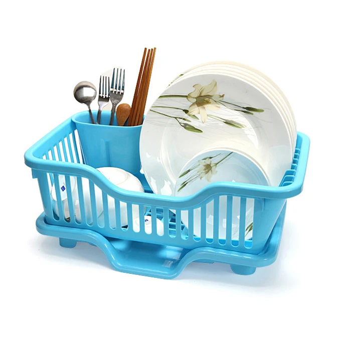 Multifunction PP Plastic Kitchen Cutlery Organizer Basket Bowl Dish Self-Draining Storage Holder and Racks