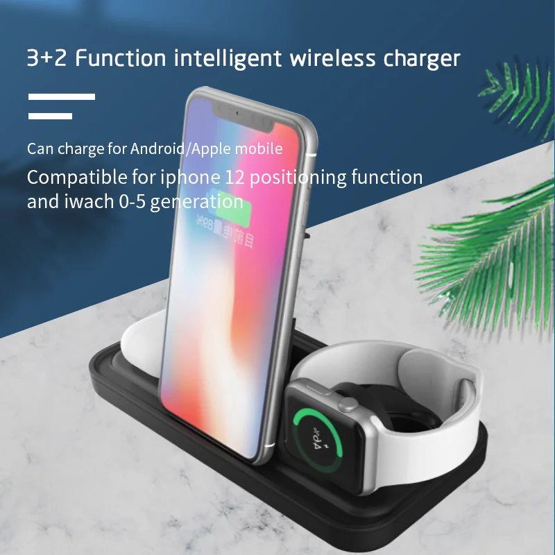 fast wireless charging Qi standard 15W earbuds phone iwatch 3 in 1 wireless charging stand