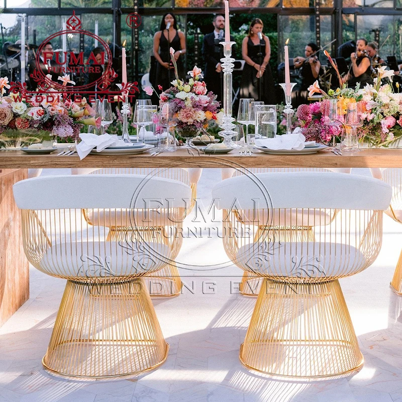 Modern Industrial Vintage Metal Color Wedding Decor Factory Metal Event Wedding Dining Chairs 6 Pieces In Turkey