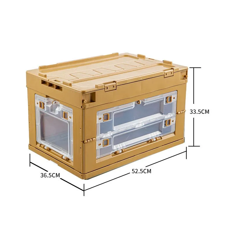 50L plastic folding storage crate bins for outdoor collapsible camping box home storage stackable crate