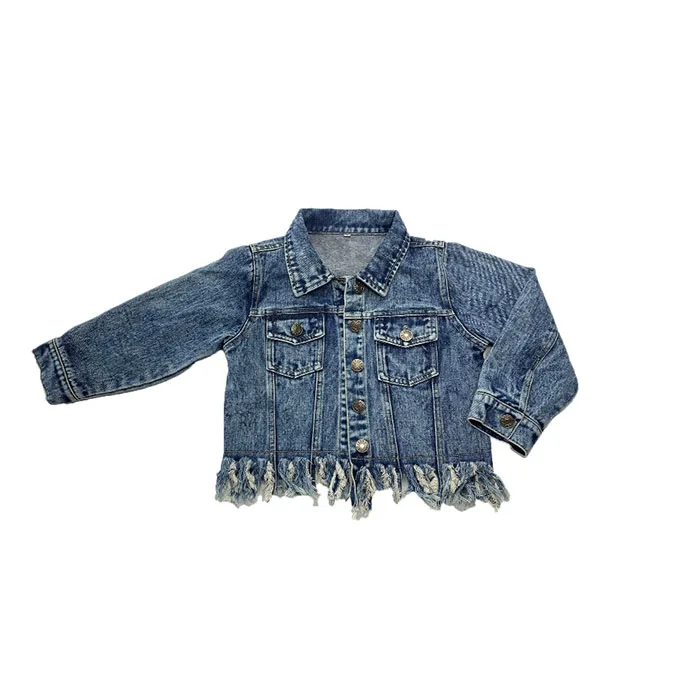 Wholesale Adult and Child Outfits Mommy and Me Jean Coat Family Matching Tassel Denim Jacket