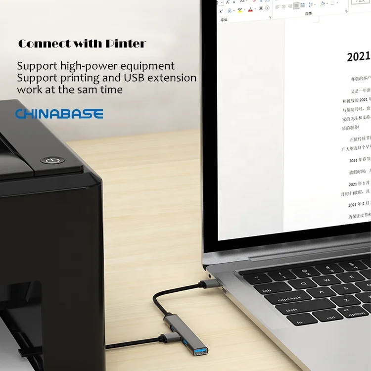 USB Splitter for Laptop Multiport USB A to 4 USB 3.0 Hub Expander Fast Data Transfer Compatible with Windows PC Mac Printer