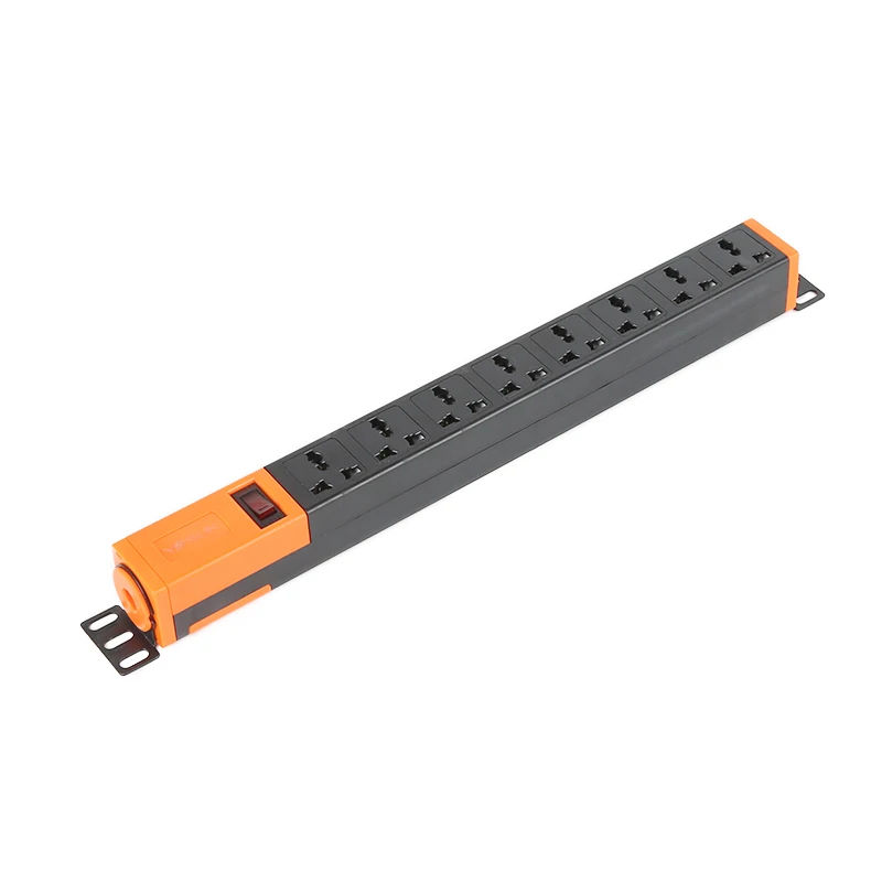 CE RoHS 6 Ways 2 Pole Switch Universal UK Rotatory Hanging Panel PDU