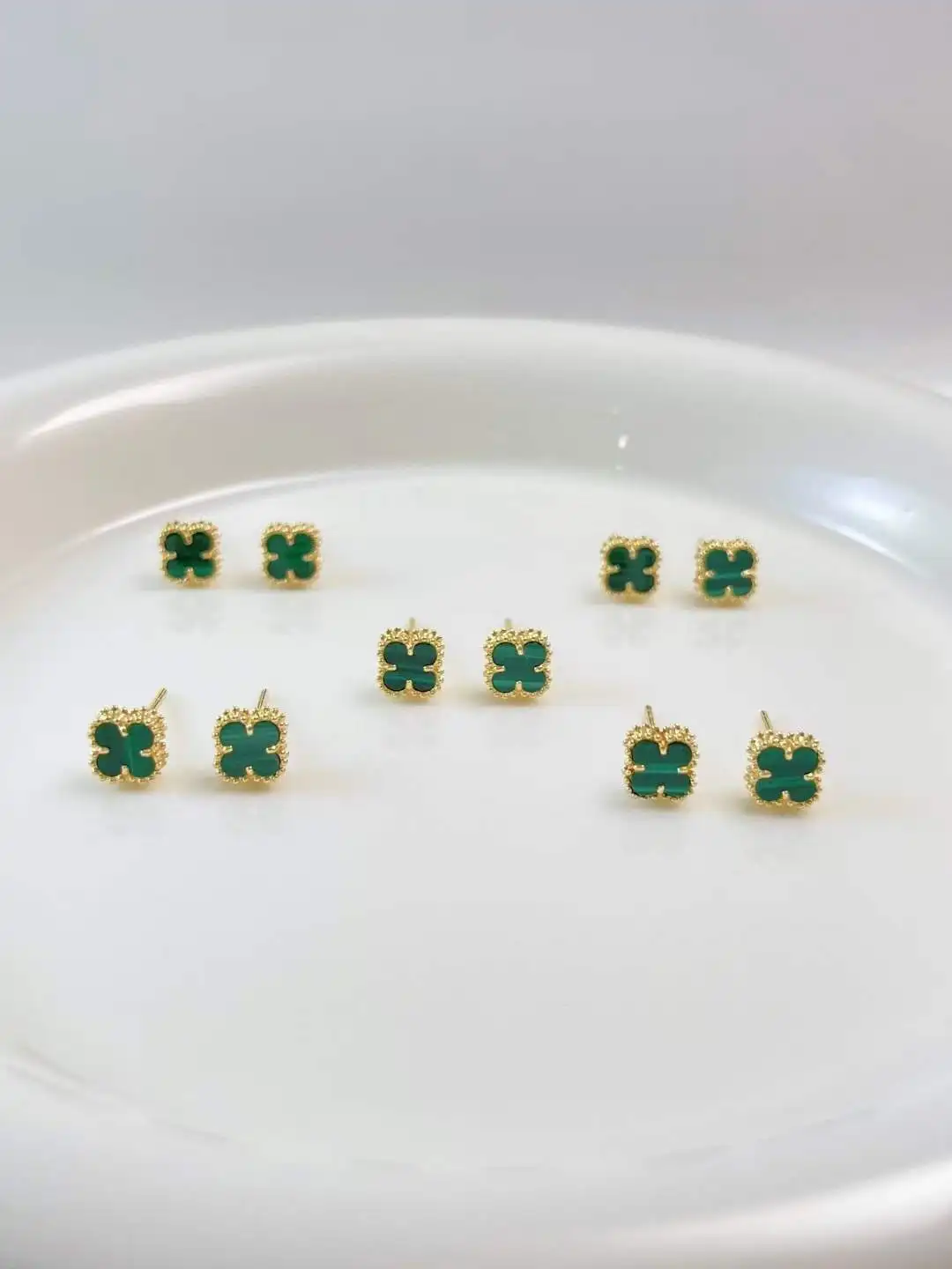 Lerca New Arrival 7MM Clover Earring AU750 18K Real Yellow Gold Earring Popular Hot Selling Earrings Fine Jewelry Women Gift