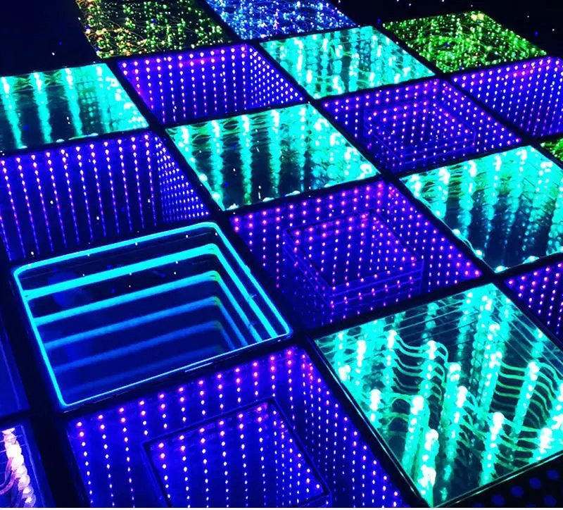 Оптовая продажа, RGB LED 3D зеркало, бездна, танцпол для сценических шоу и диджейских мероприятий, принадлежности для вечеринок